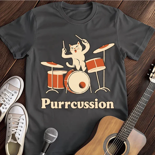 Printify T-Shirt Dark Heather / S Purrrcussion T Shirt