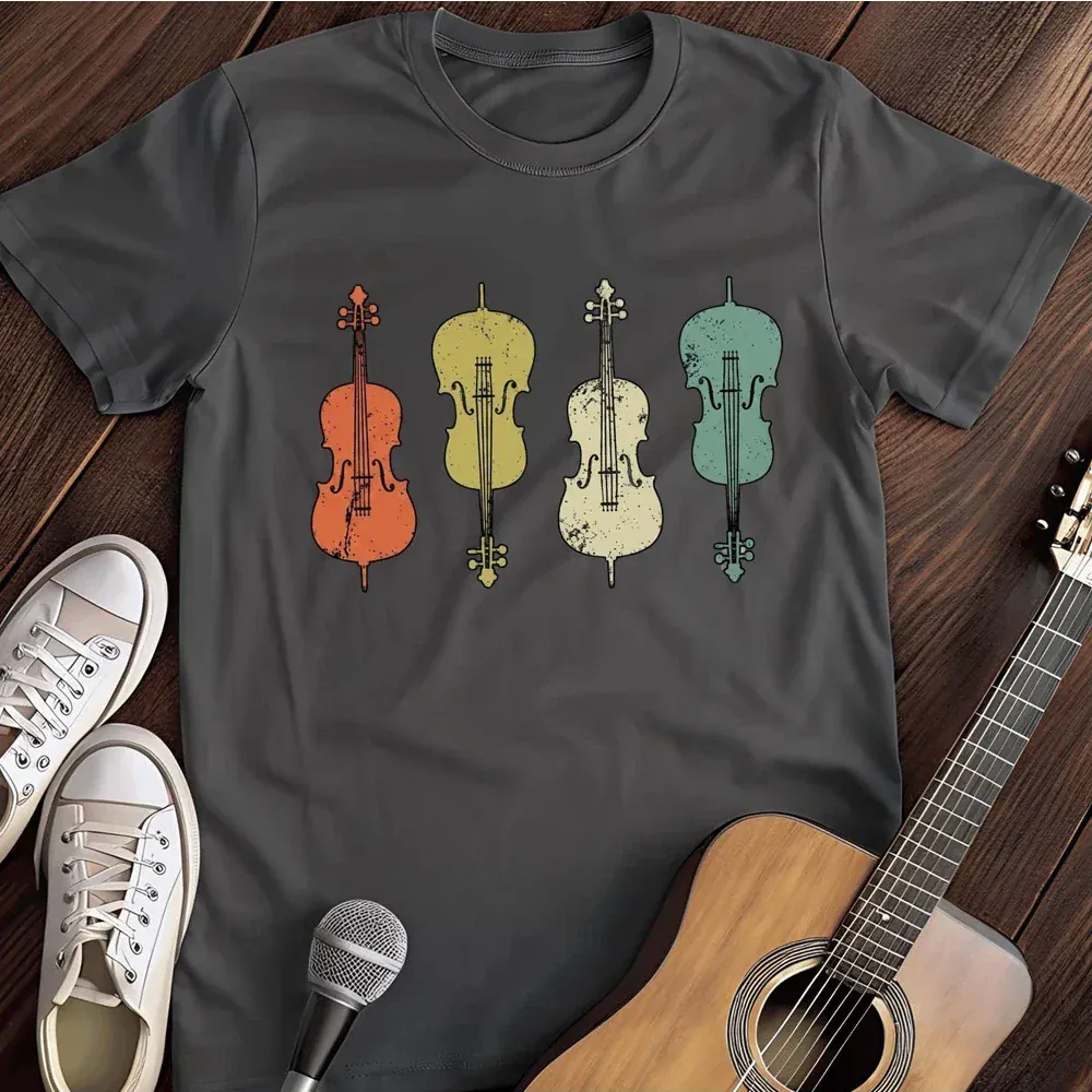 Printify T-Shirt Dark Heather / S Retro Cellos T Shirt