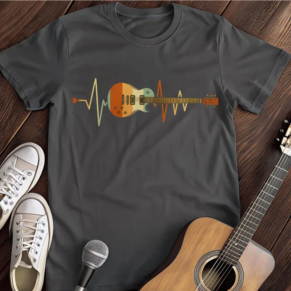 Printify T-Shirt Dark Heather / S Retro Guitar T Shirt