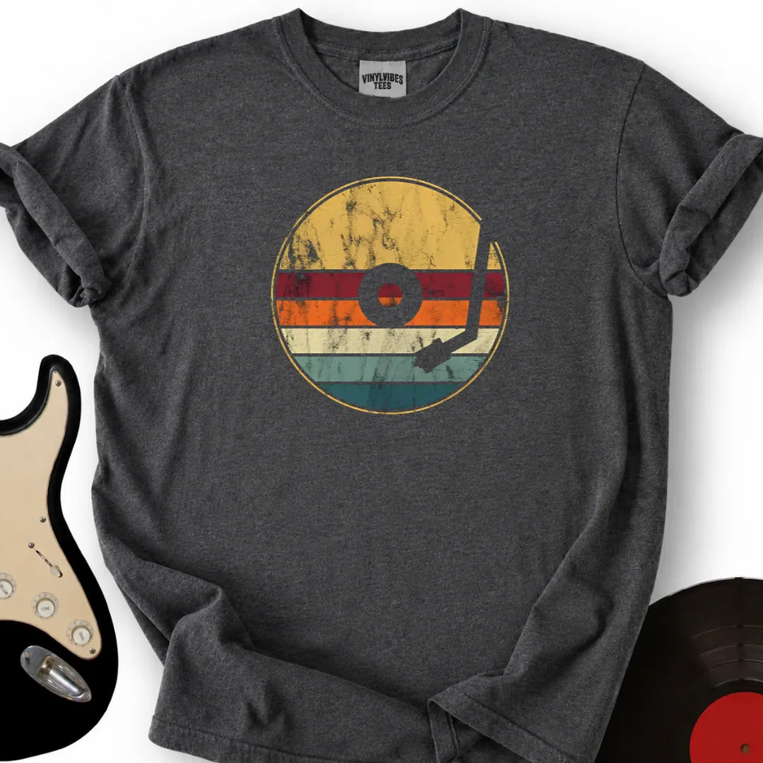 Printify T-Shirt Dark Heather / S Retro Vinyl T-Shirt