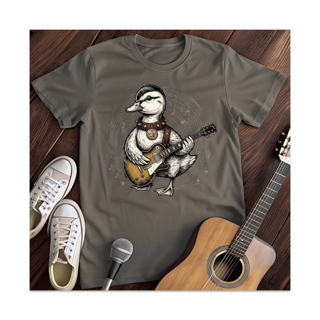 Printify T-Shirt Dark Heather / S Rocker Duck Guitar T-Shirt