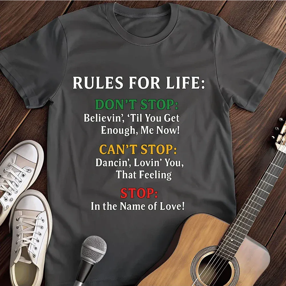 Printify T-Shirt Dark Heather / S Rules For Life T Shirt