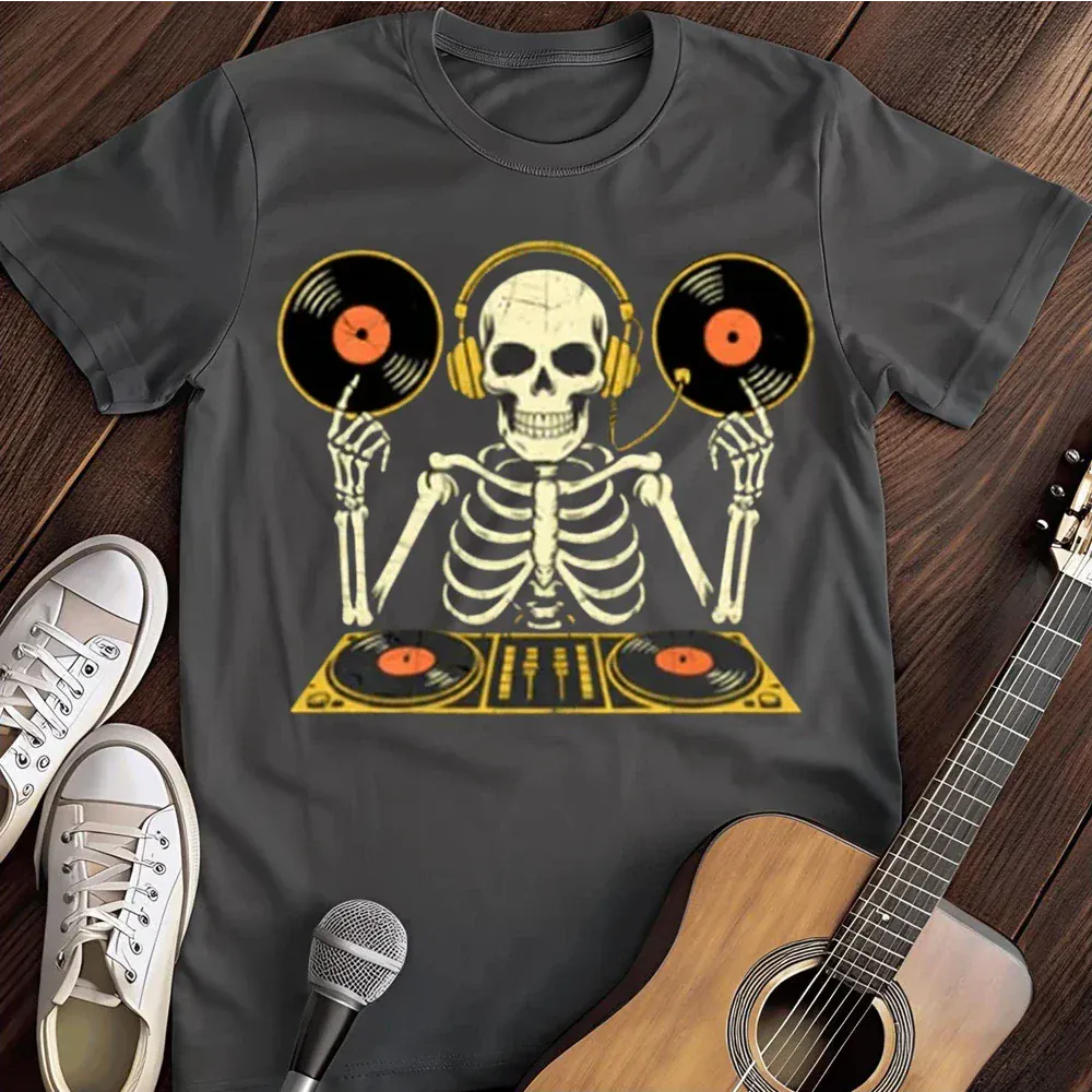 Printify T-Shirt Dark Heather / S Skeleton Spinner T Shirt