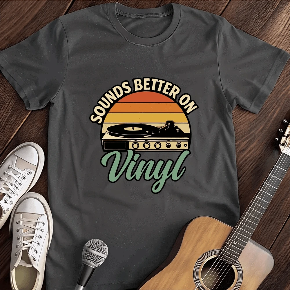 Printify T-Shirt Dark Heather / S Sounds Better On Vinyl T Shirt