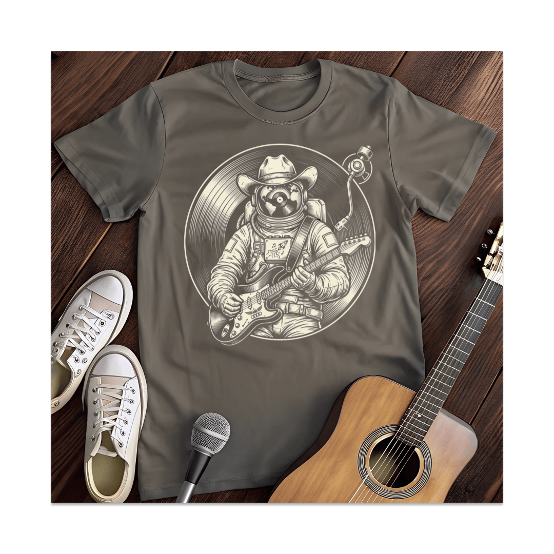 Printify T-Shirt Dark Heather / S Space Cowboy Astronaut Guitarist T-Shirt