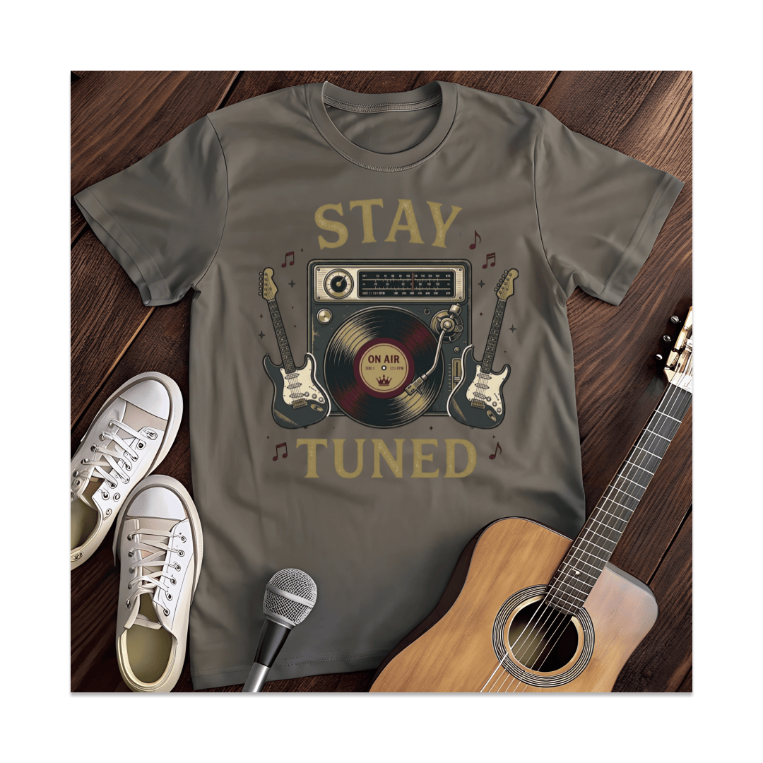 Printify T-Shirt Dark Heather / S Stay Tuned Retro Radio T-Shirt