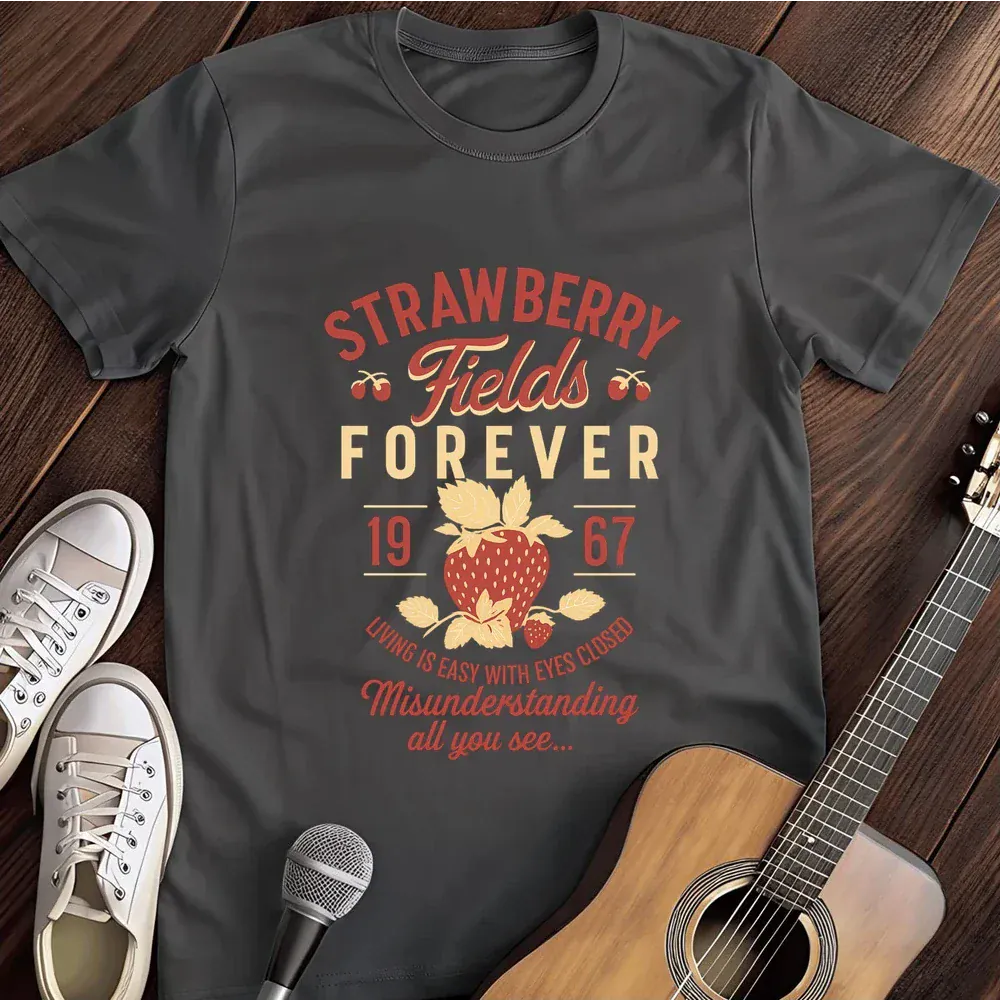 Printify T-Shirt Dark Heather / S Strawberry Fields T Shirt