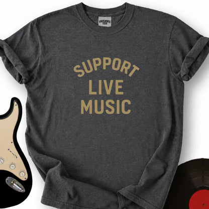 Printify T-Shirt Dark Heather / S Support Live Music T-Shirt