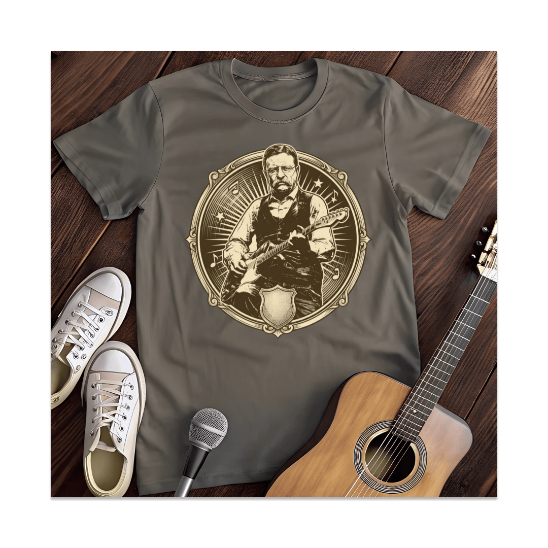 Printify T-Shirt Dark Heather / S The Rough Rider Electric Guitar Music T-Shirt