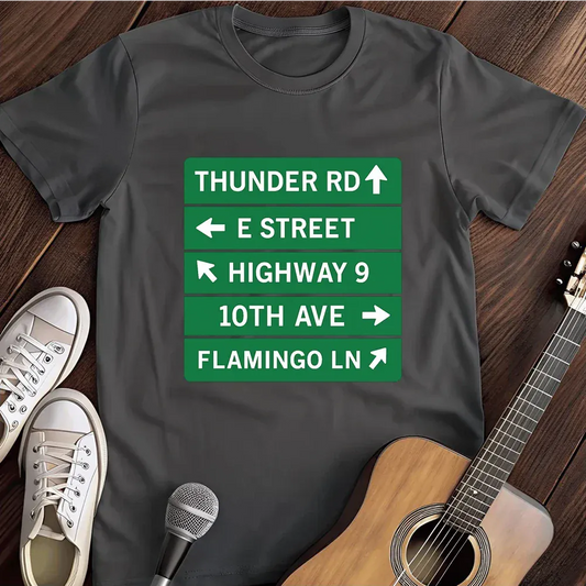 Printify T-Shirt Dark Heather / S Thunder Rd E Street T Shirt
