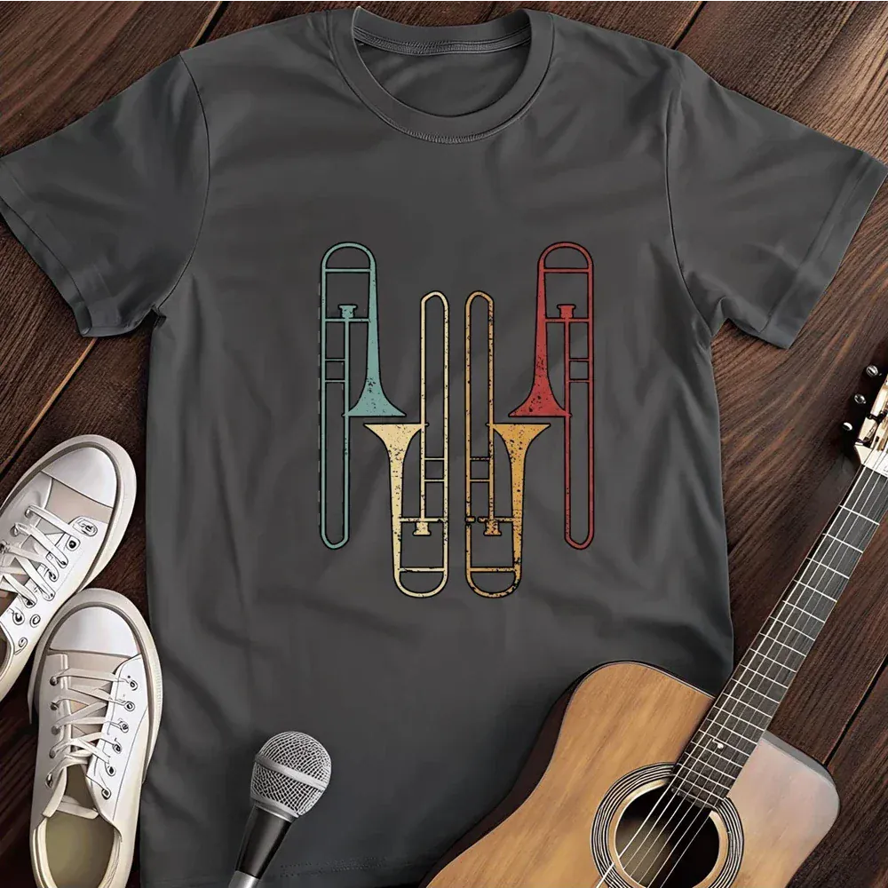 Printify T-Shirt Dark Heather / S Trombone Quartet T Shirt