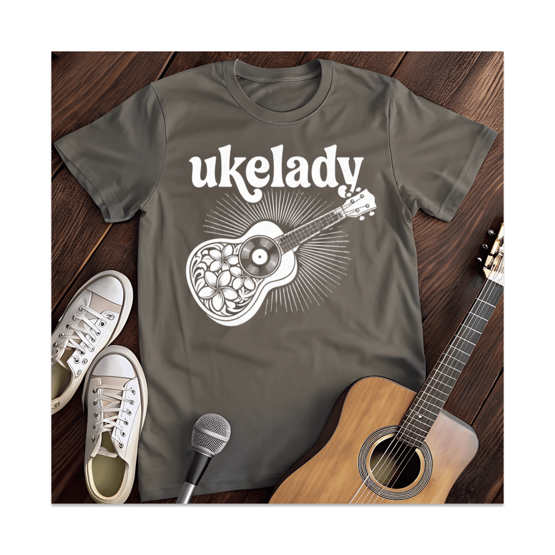 Printify T-Shirt Dark Heather / S Uke Lady T-Shirt
