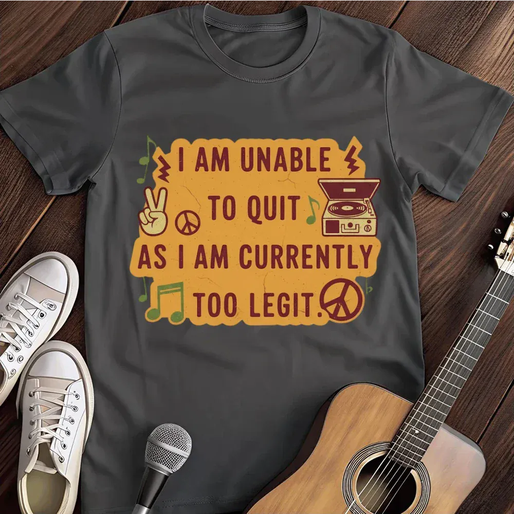 Printify T-Shirt Dark Heather / S Unable To Quit T Shirt