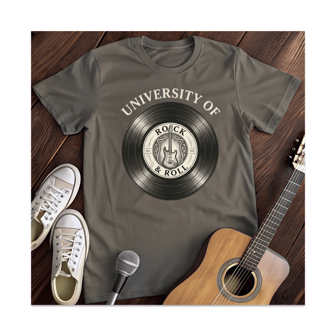 Printify T-Shirt Dark Heather / S University Of Rock & Roll T-Shirt