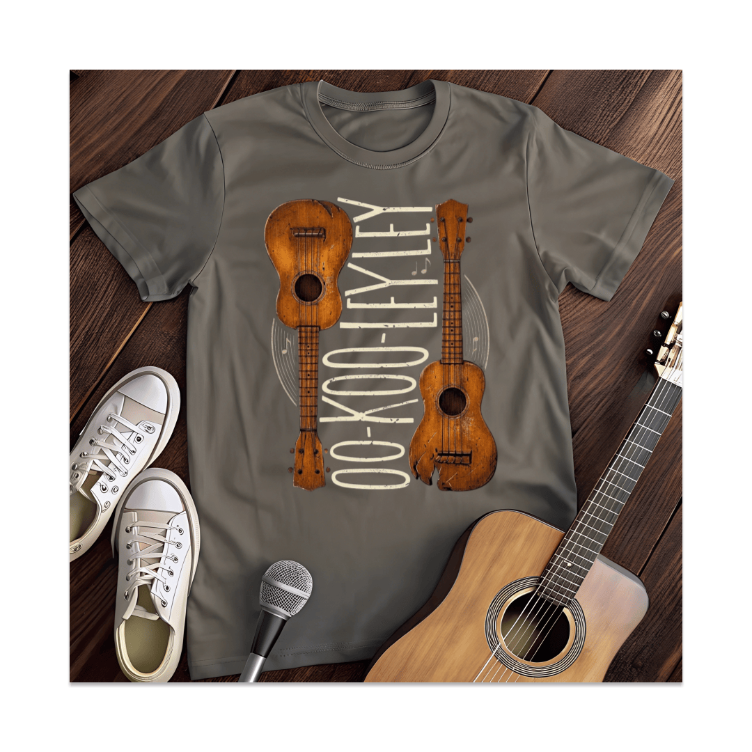 Printify T-Shirt Dark Heather / S Vertical Ukulele Duo T-Shirt