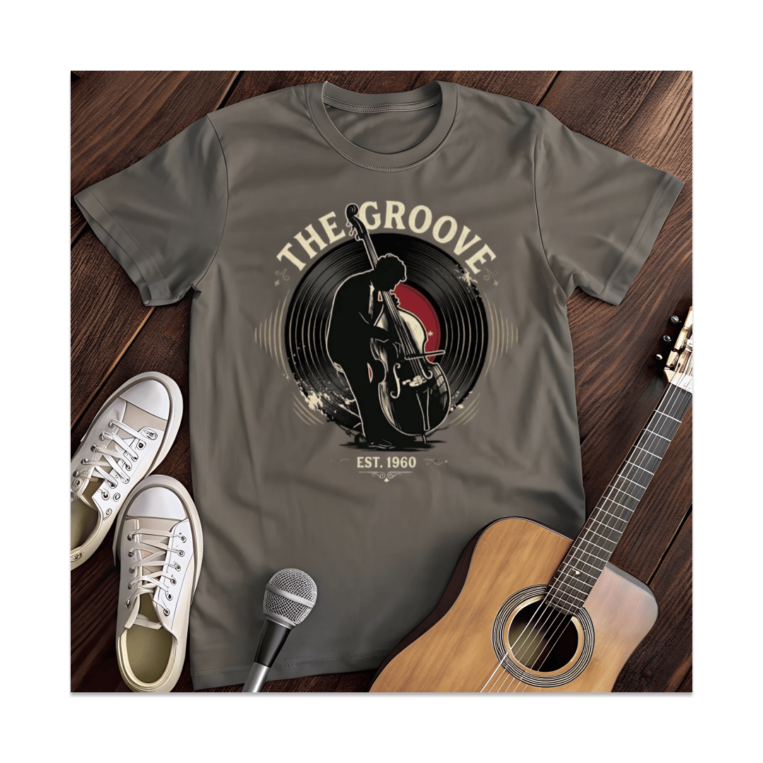 Printify T-Shirt Dark Heather / S Vintage Groove Bassist T-Shirt