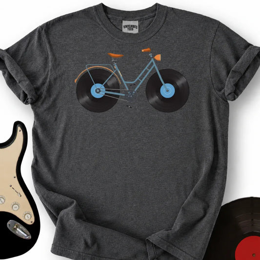 Printify T-Shirt Dark Heather / S Vinyl Bike T-Shirt