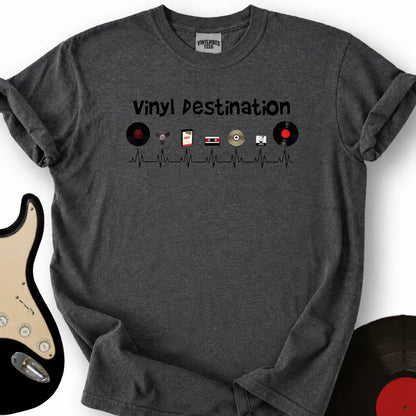 Printify T-Shirt Dark Heather / S Vinyl Destination T-Shirt