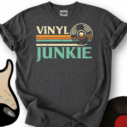 Printify T-Shirt Dark Heather / S Vinyl Junkie T-Shirt