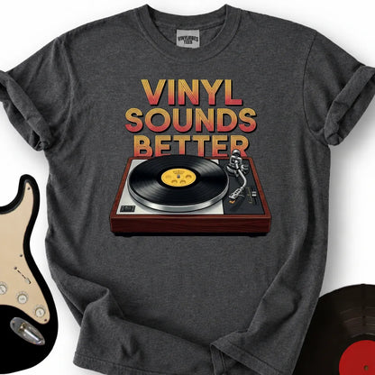 Printify T-Shirt Dark Heather / S Vinyl Sounds Better T-Shirt