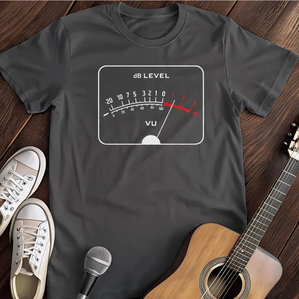 Printify T-Shirt Dark Heather / S Vu Meter Decibels T Shirt