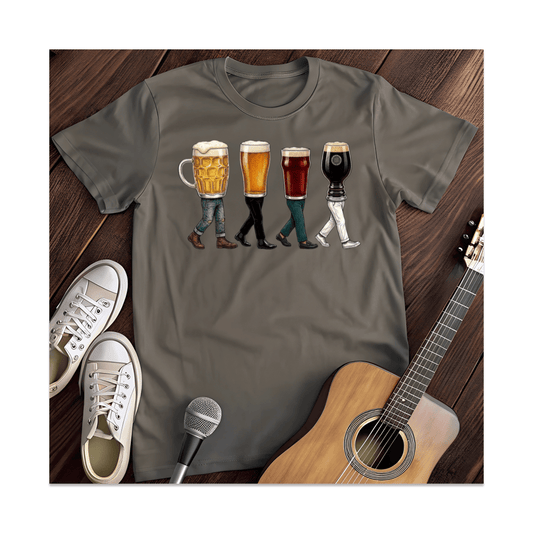 Printify T-Shirt Dark Heather / S Walking Beer Glasses Parody T-Shirt