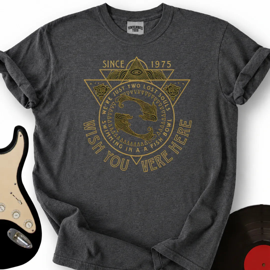 Printify T-Shirt Dark Heather / S Wish You Where Here T-Shirt