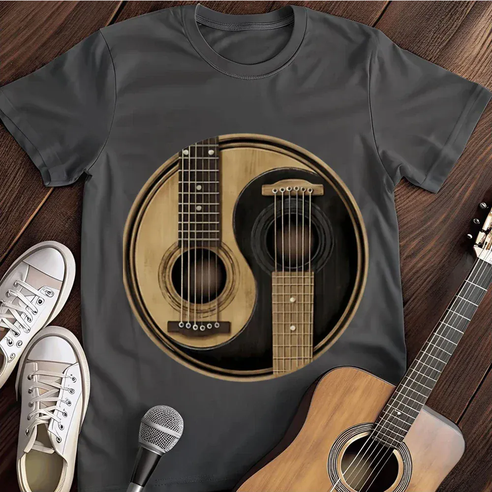 Printify T-Shirt Dark Heather / S Ying Yang Six String T Shirt