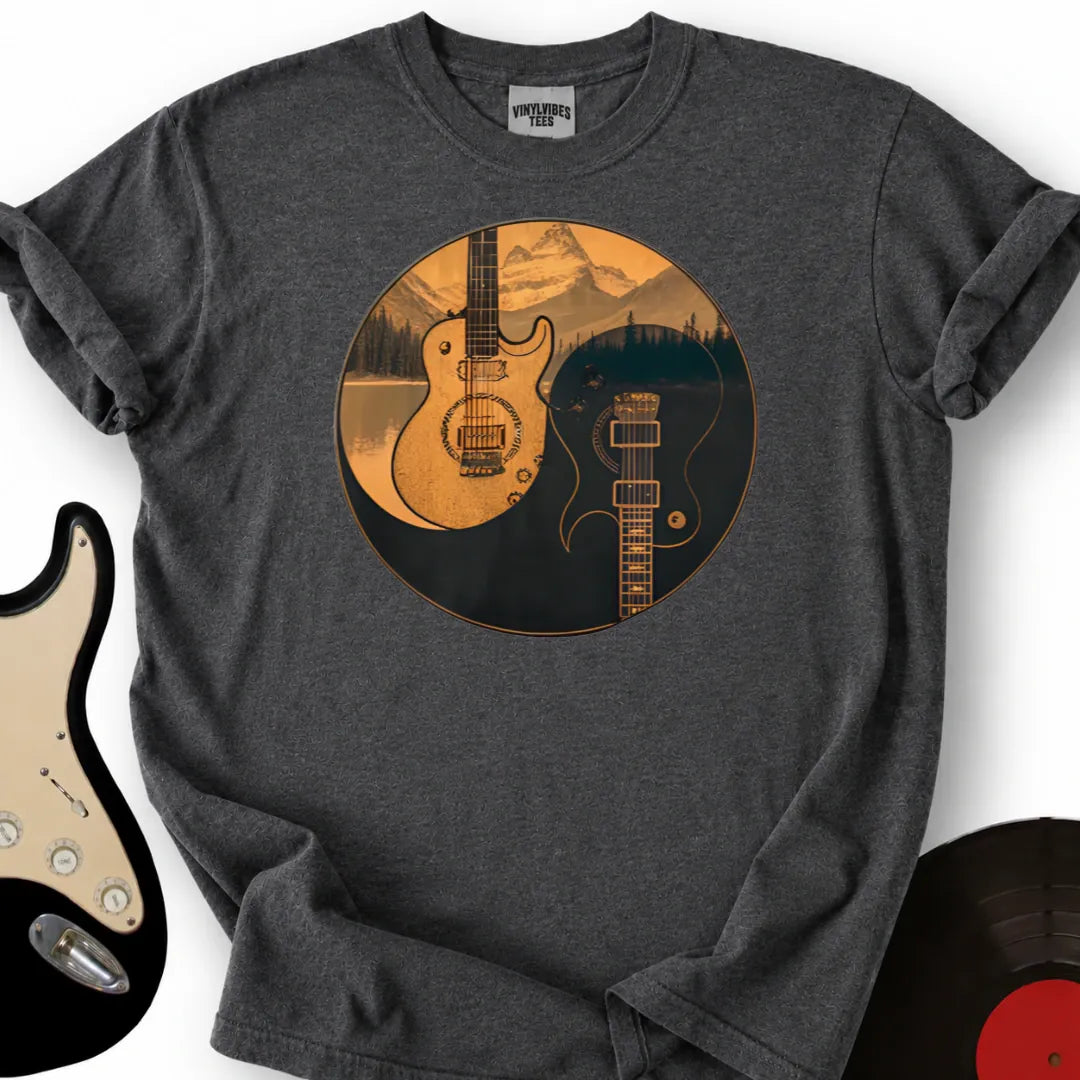 Printify T-Shirt Dark Heather / S YinYang Guitars T-Shirt