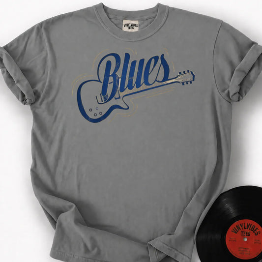 Printify T-Shirt Granite / S Blues Guitar Premium T-Shirt 2