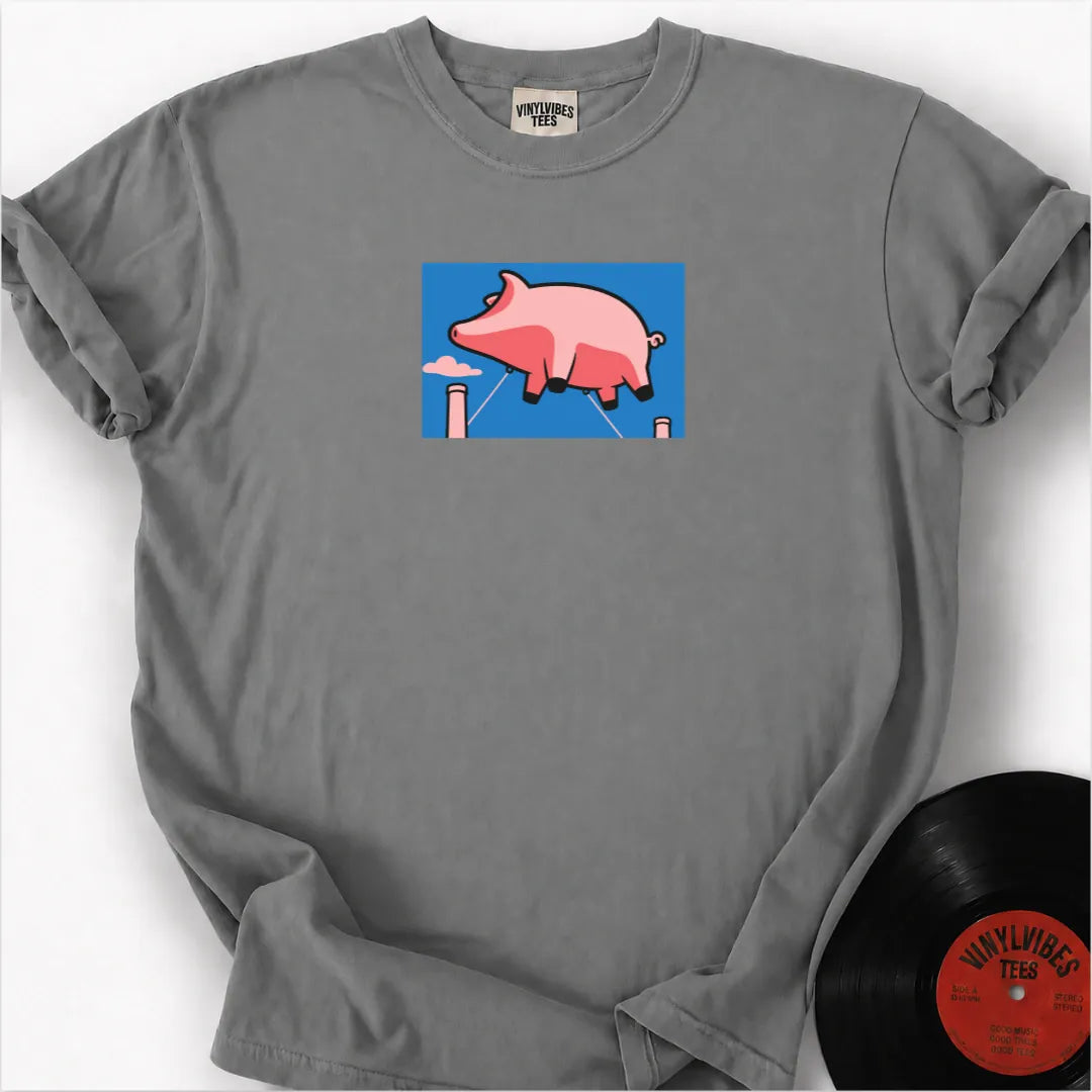 Printify T-Shirt Granite / S Flying pig Premium T-Shirt