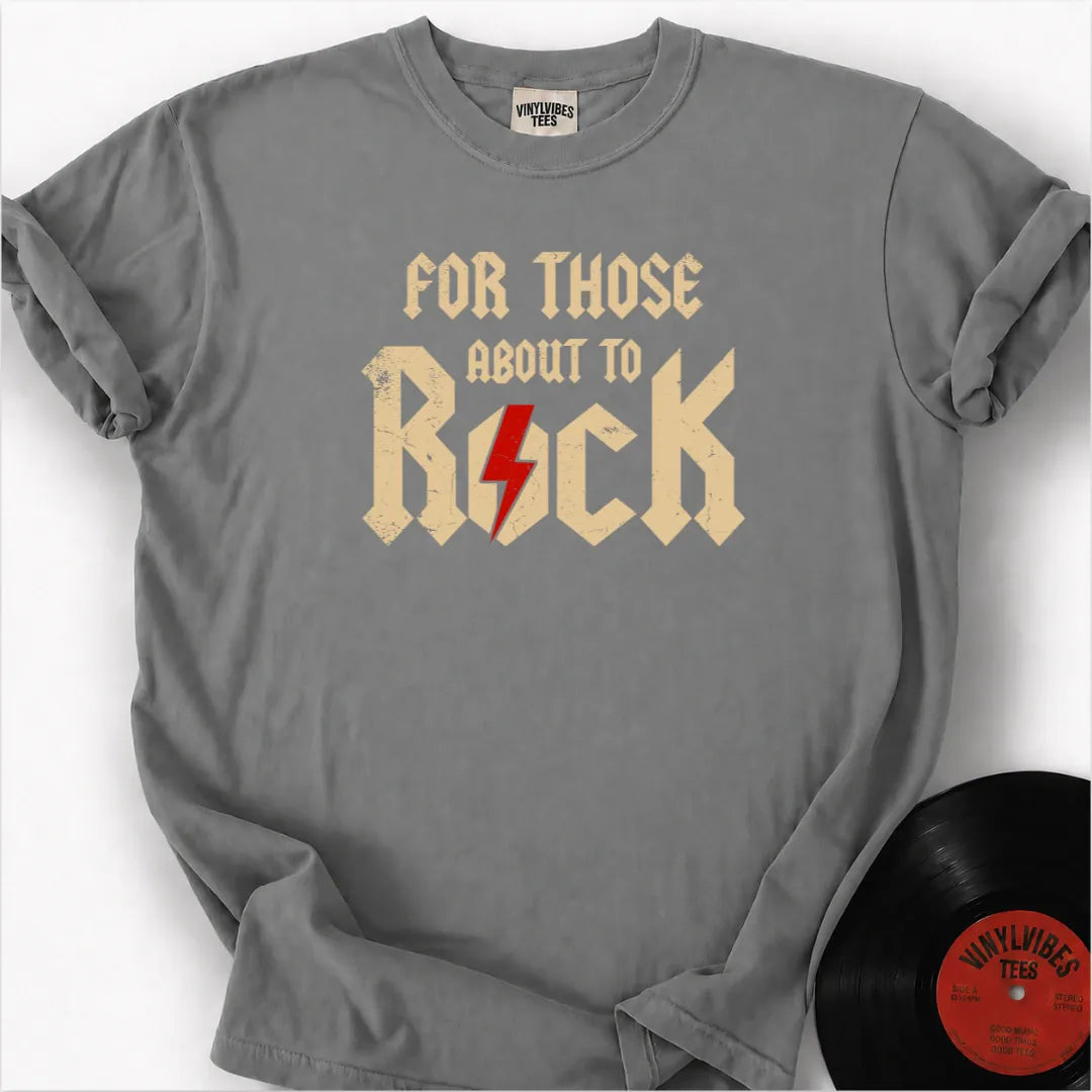 Printify T-Shirt Granite / S For those about to rock Premium T-Shirt