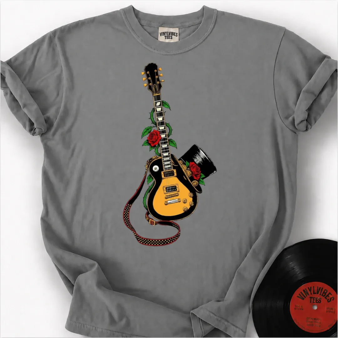 Printify T-Shirt Granite / S Guitar Top Hat Premium T-Shirt