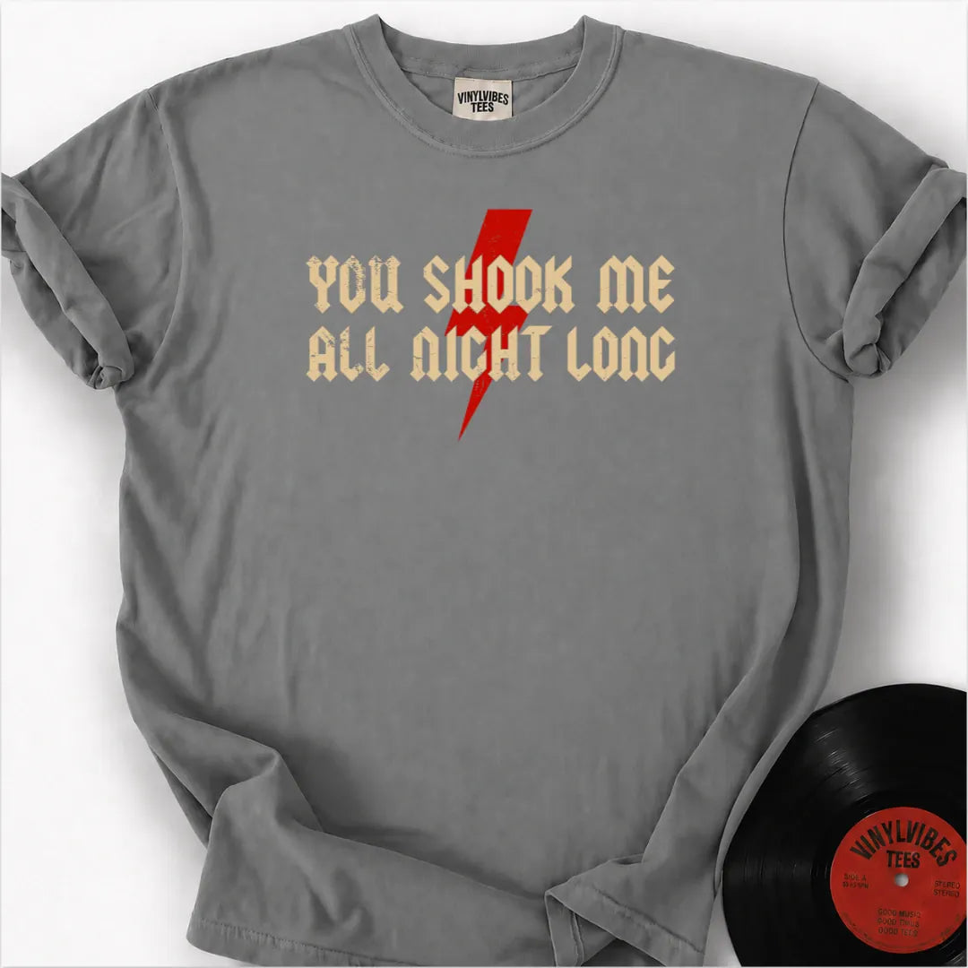 Printify T-Shirt Granite / S You shook me all night long Premium T-Shirt
