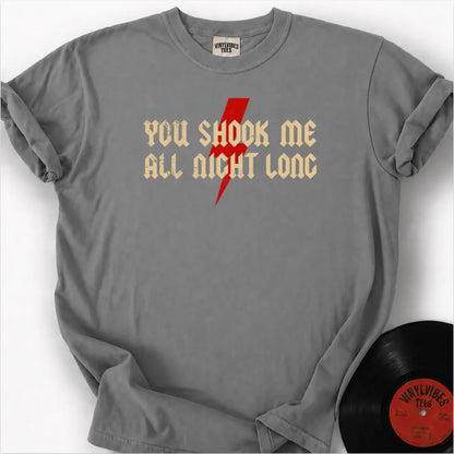Printify T-Shirt Granite / S You shook me all night long Premium T-Shirt
