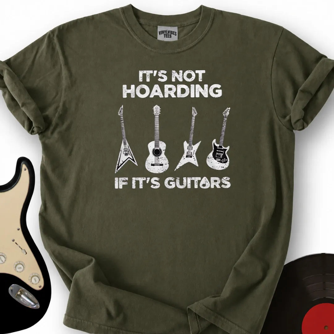 Printify T-Shirt Military Green / S Guitar Hoarding T-Shirt