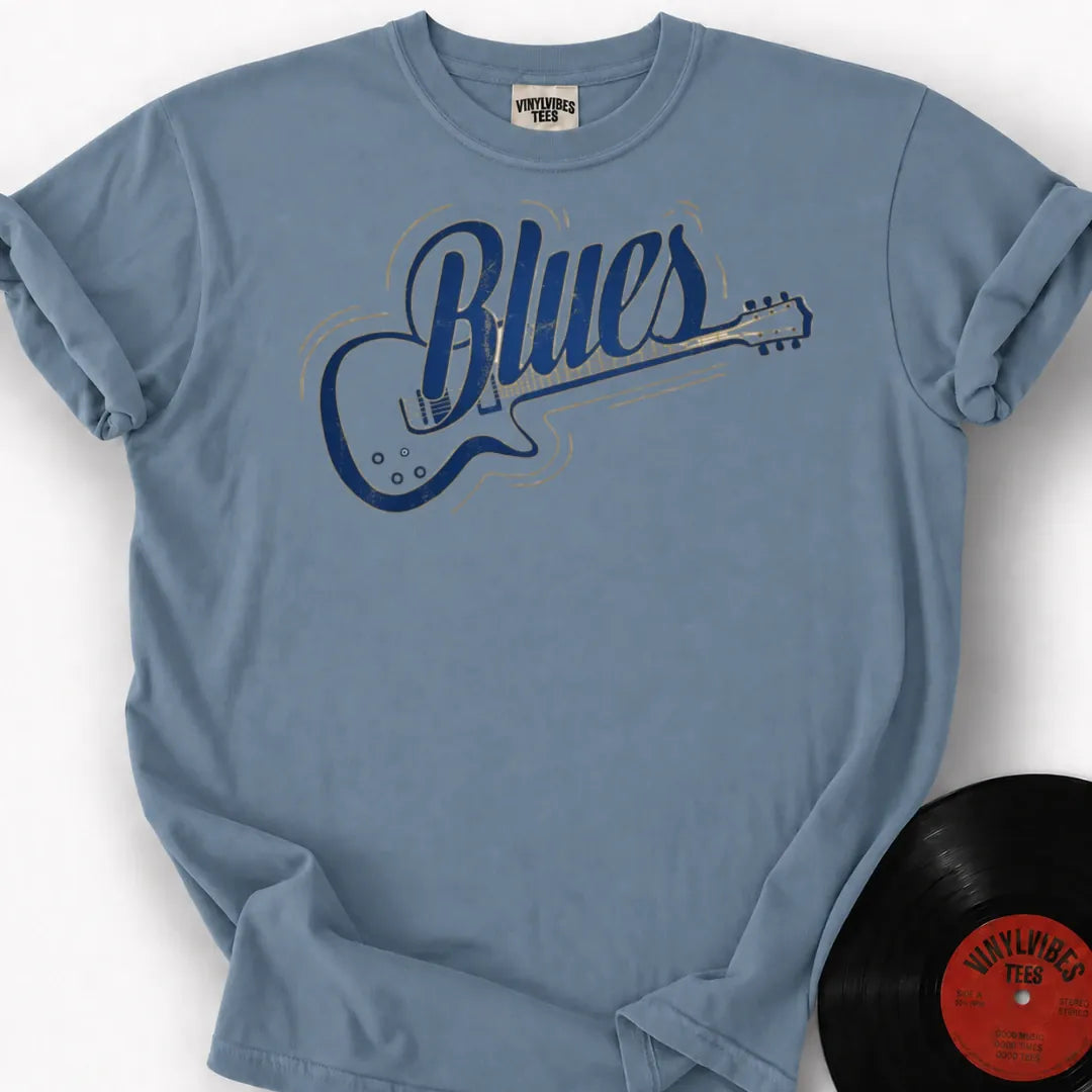 Printify T-Shirt Ice Blue / S Blues Guitar Premium T-Shirt 2