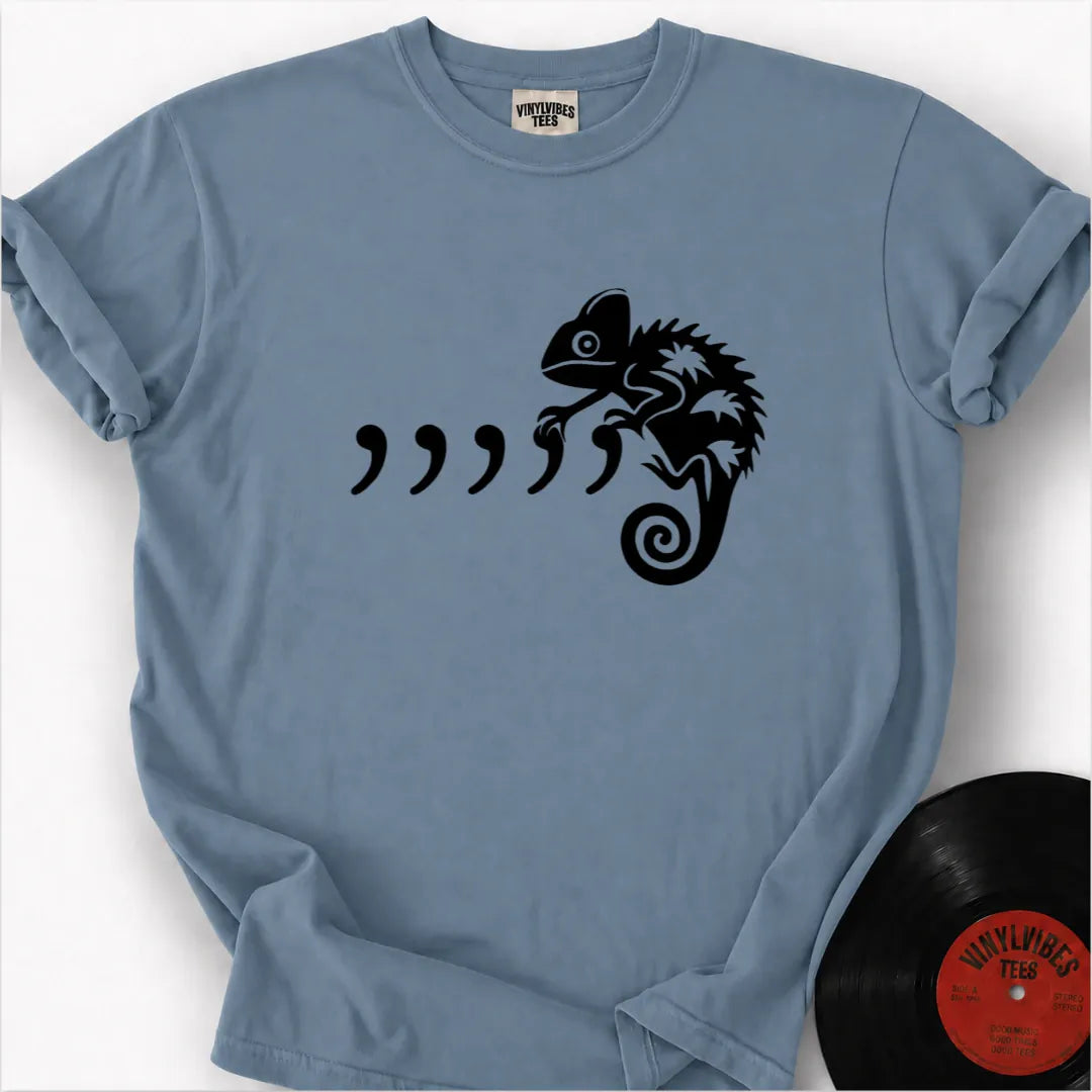 Printify T-Shirt Ice Blue / S Comma Chameleon Premium T-Shirt