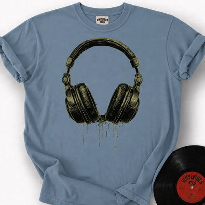 Printify T-Shirt Ice Blue / S Dripping Headphones Premium T-Shirt