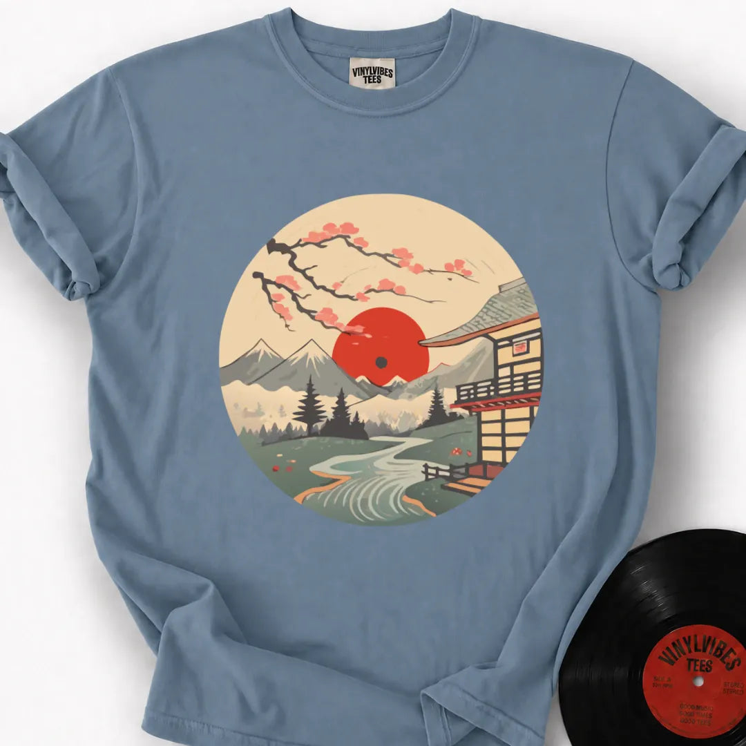 Printify T-Shirt Ice Blue / S Japan Garden Vinyl Premium T-Shirt