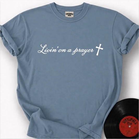 Printify T-Shirt Ice Blue / S Livin’ on a Prayer Premium T-Shirt