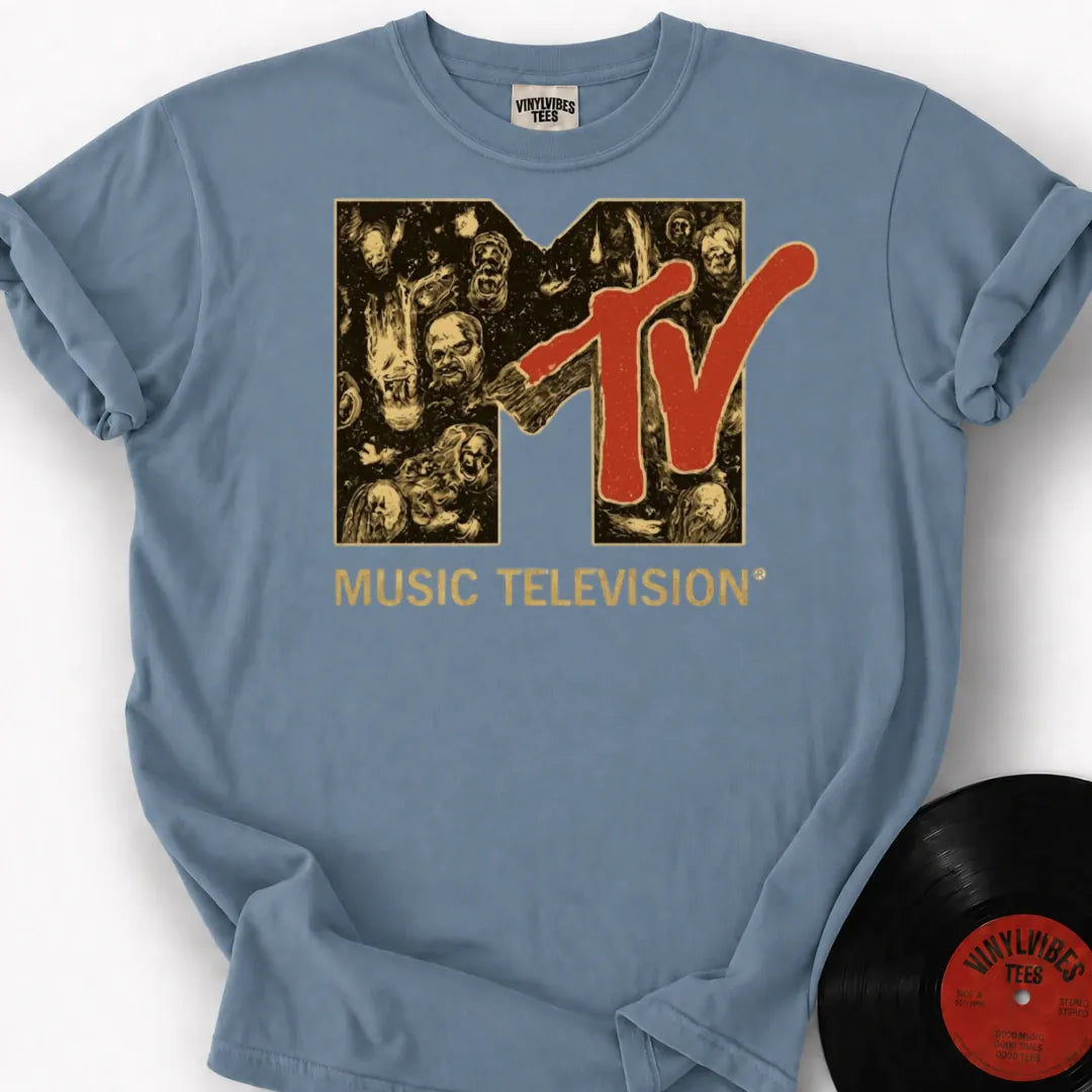 Printify T-Shirt Ice Blue / S Mtv Logo Premium Premium T-Shirt