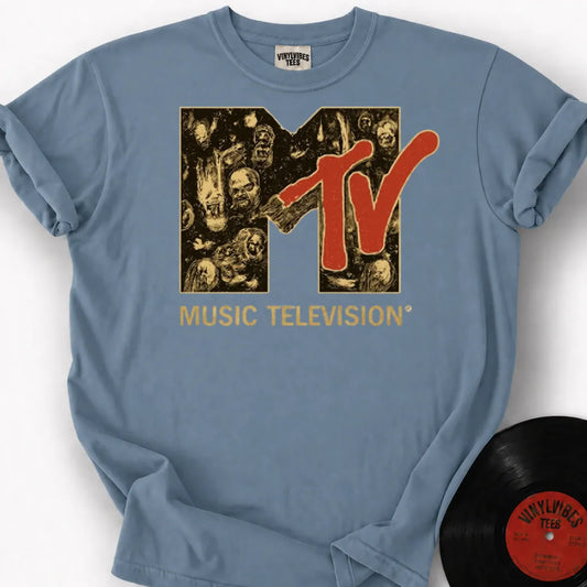 Printify T-Shirt Ice Blue / S Mtv Logo Premium Premium T-Shirt