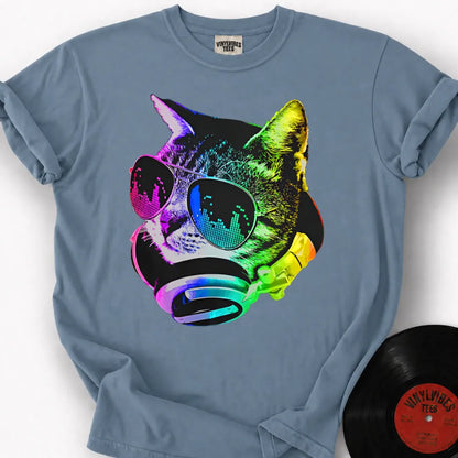 Printify T-Shirt Ice Blue / S Music Cat Premium T-Shirt