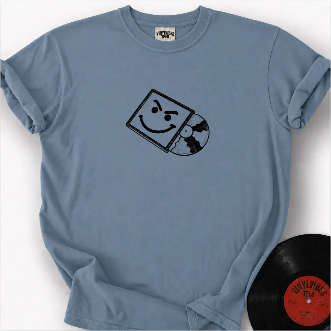 Printify T-Shirt Ice Blue / S Smiley Vinyl Premium T-Shirt