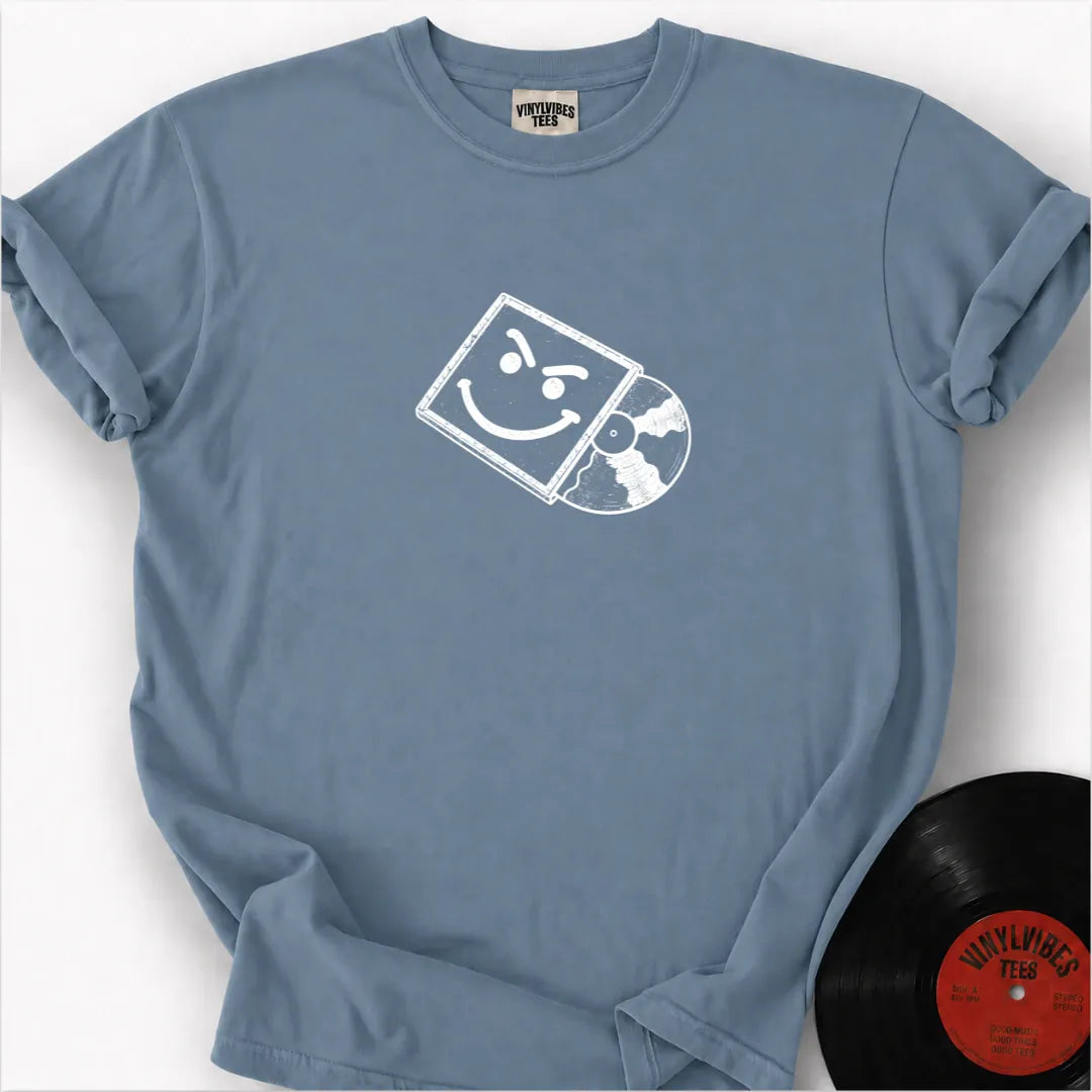 Printify T-Shirt Ice Blue / S Smiley Vinyl Premium T-Shirt