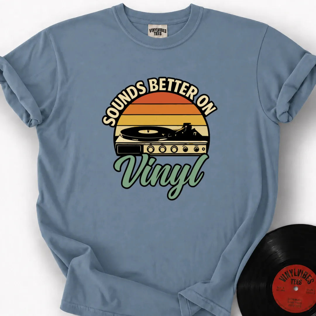 Printify T-Shirt Ice Blue / S Sounds Better On Vinyl Premium T-Shirt
