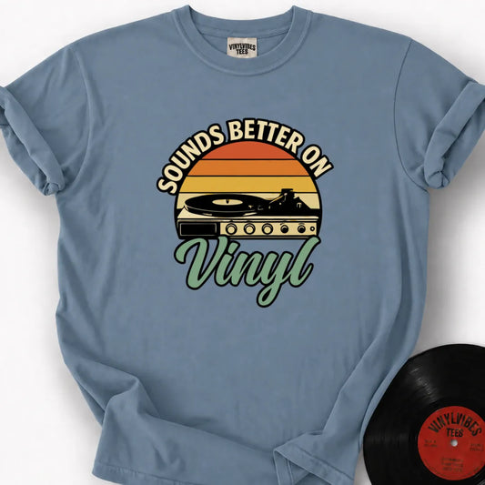 Printify T-Shirt Ice Blue / S Sounds Better On Vinyl Premium T-Shirt