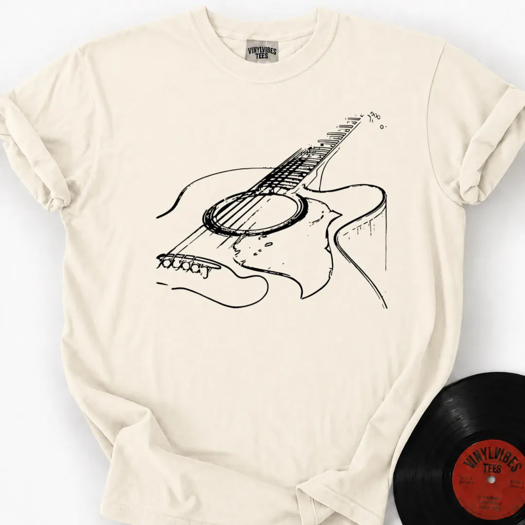 Printify T-Shirt Ivory / S Guitar Silhouette Premium T-Shirt