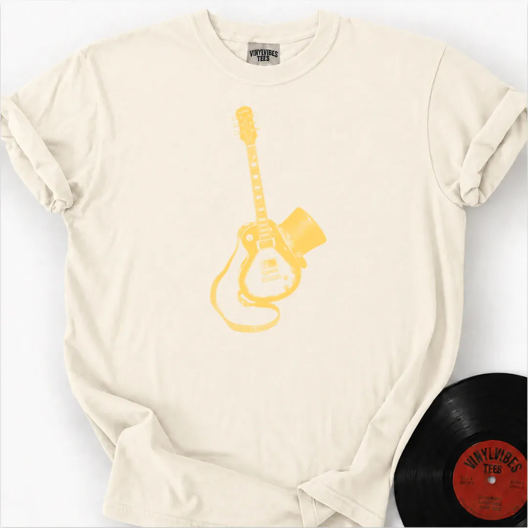 Printify T-Shirt Ivory / S Guitar Top Hat Premium T-Shirt